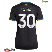 Camiseta Manchester United Benjamin Sesko #30 Tercera Equipación para mujer 2025-26 manga corta